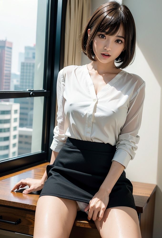 サンプル画像4:新卒の女子とパンチラ職場(AIpril Fool リアル系) [d_402804]