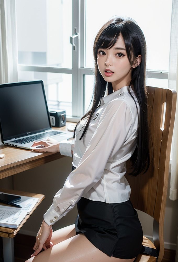 サンプル画像5:新卒の女子とパンチラ職場(AIpril Fool リアル系) [d_402804]