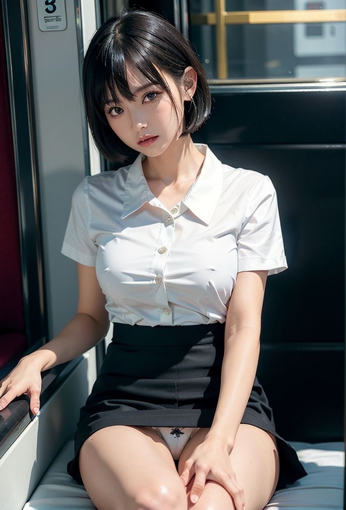 サンプル画像3:新卒の女子とパンチラ電車(AIpril Fool リアル系) [d_402805]