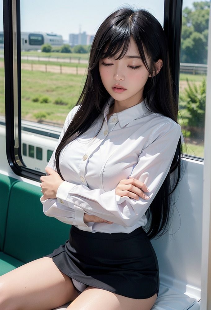 サンプル画像5:新卒の女子とパンチラ電車(AIpril Fool リアル系) [d_402805]