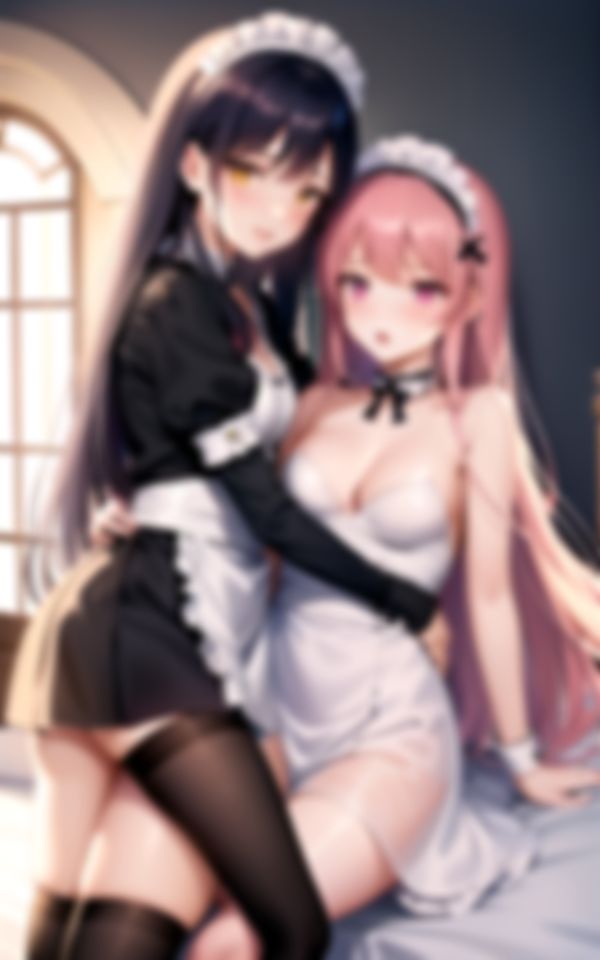 サンプル画像2:惹かれ合うレズメイド達に僕は興奮し射精する(ero04) [d_402869]