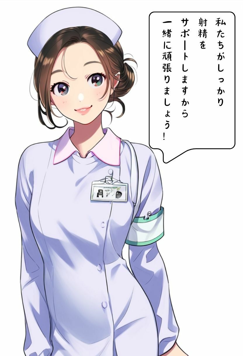 サンプル画像4:新人ナースの射精管理｜手コキ・フェラ・セックスによる搾精を我慢するイラスト集500枚（病院・看護師・白衣・ぶっかけ）(絵師たか) [d_402898]