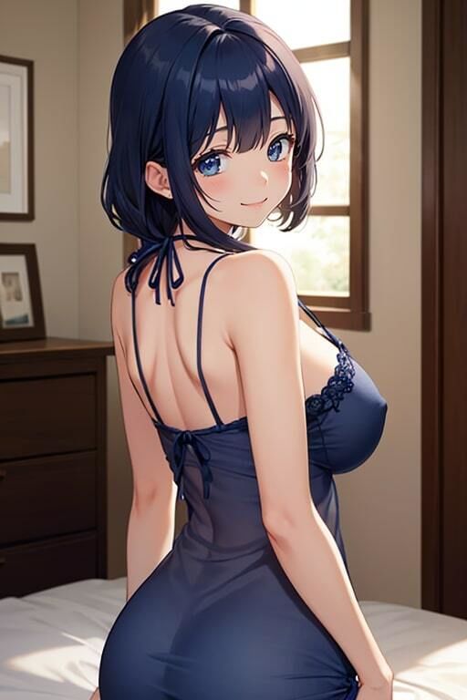 サンプル画像4:初夜を共にする嫁のネグリジェ姿が可愛すぎて愛おしくてメチャクチャ抱いた(AIバブみ) [d_403026]