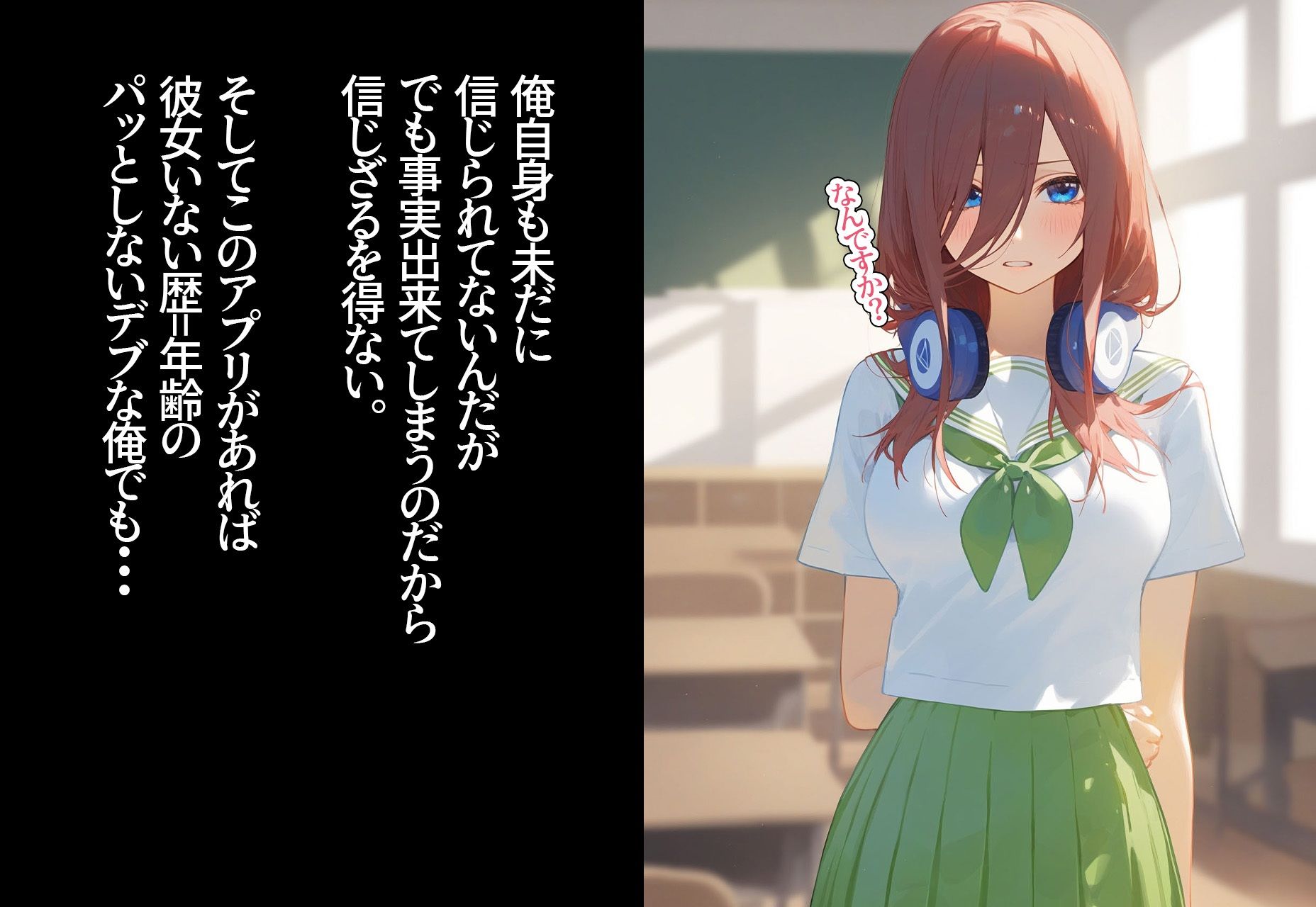 サンプル画像2:？催◯寝取？〜催◯アプリでクラスのヒロイン寝取りたい〜 中野◯玖 編(XXXガール) [d_403084]