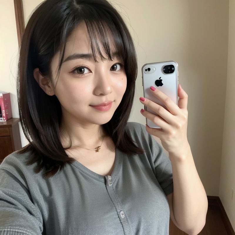 サンプル画像1:自撮りする美魔女 キレイでしょ？(AI美女サロン) [d_403274]