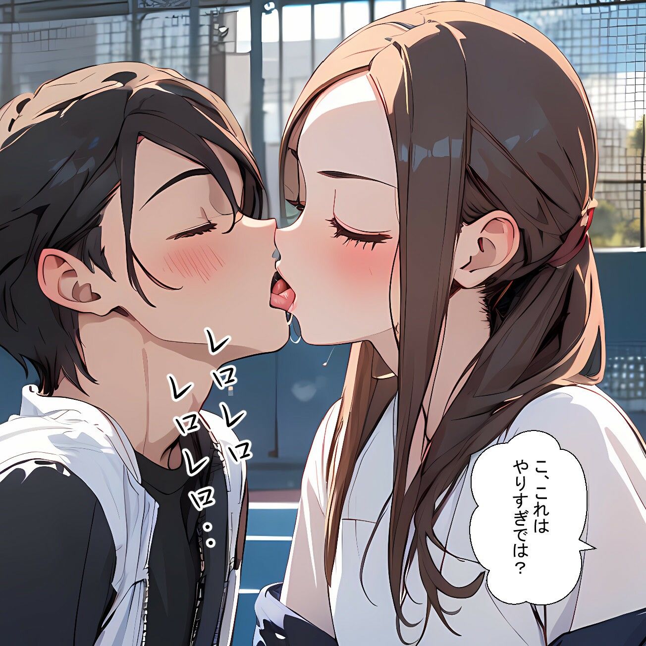 サンプル画像4:テニス合宿の写真を見せてくれる元高木さん(鮫島猛) [d_403286]