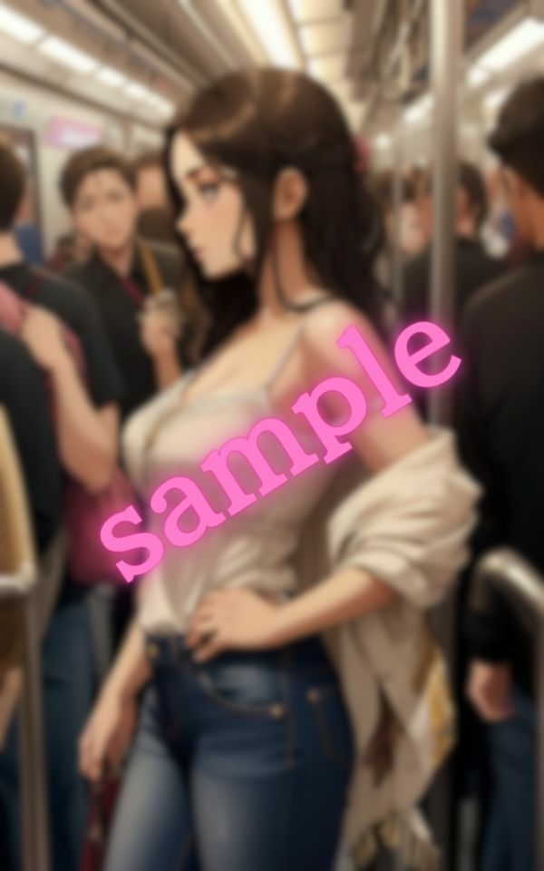 電車で見かけたオフショルの美しい女性のサンプル画像 6