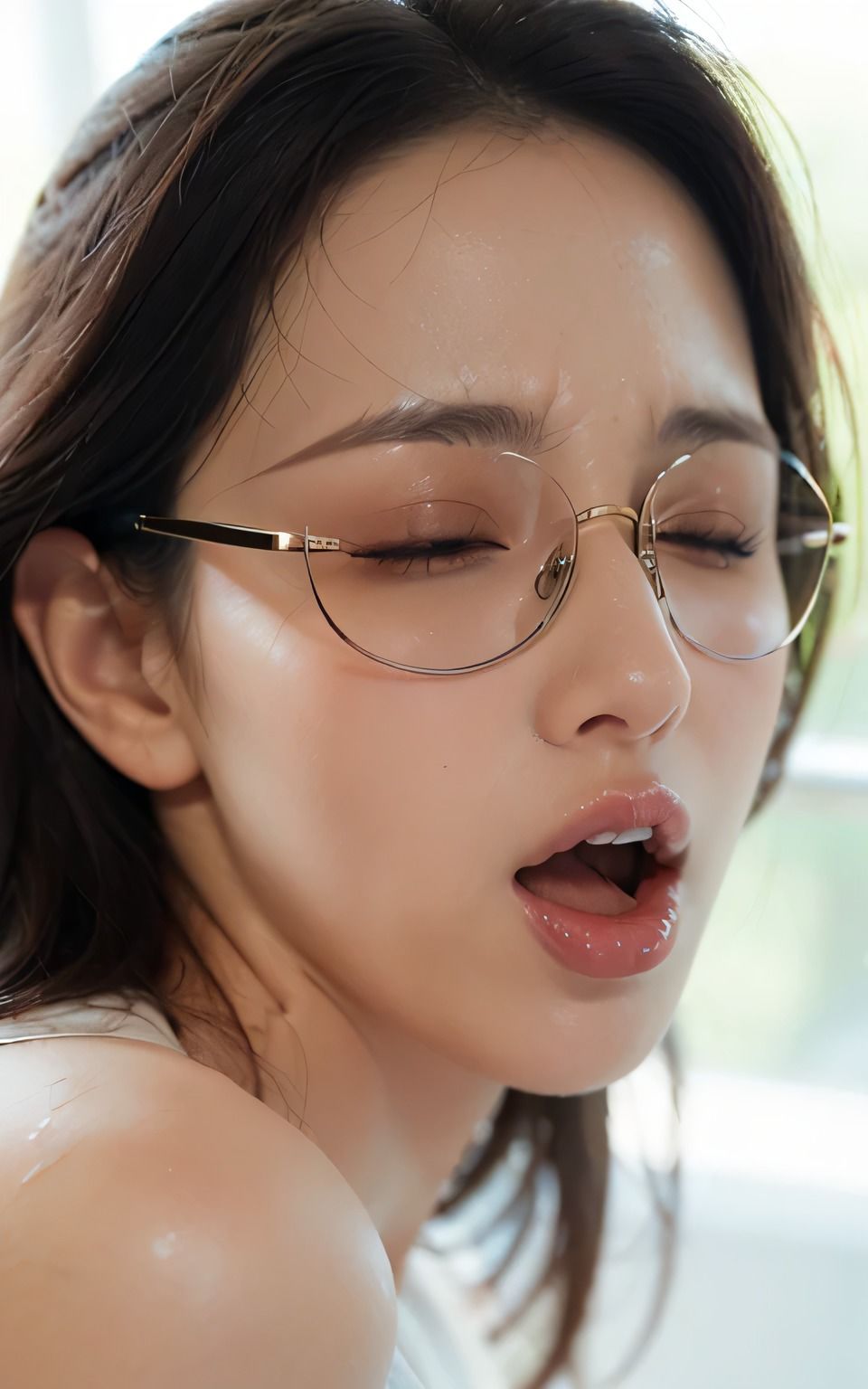 サンプル画像1:AIメガネ美女「イキ顔」コレクション(一発書房) [d_403456]