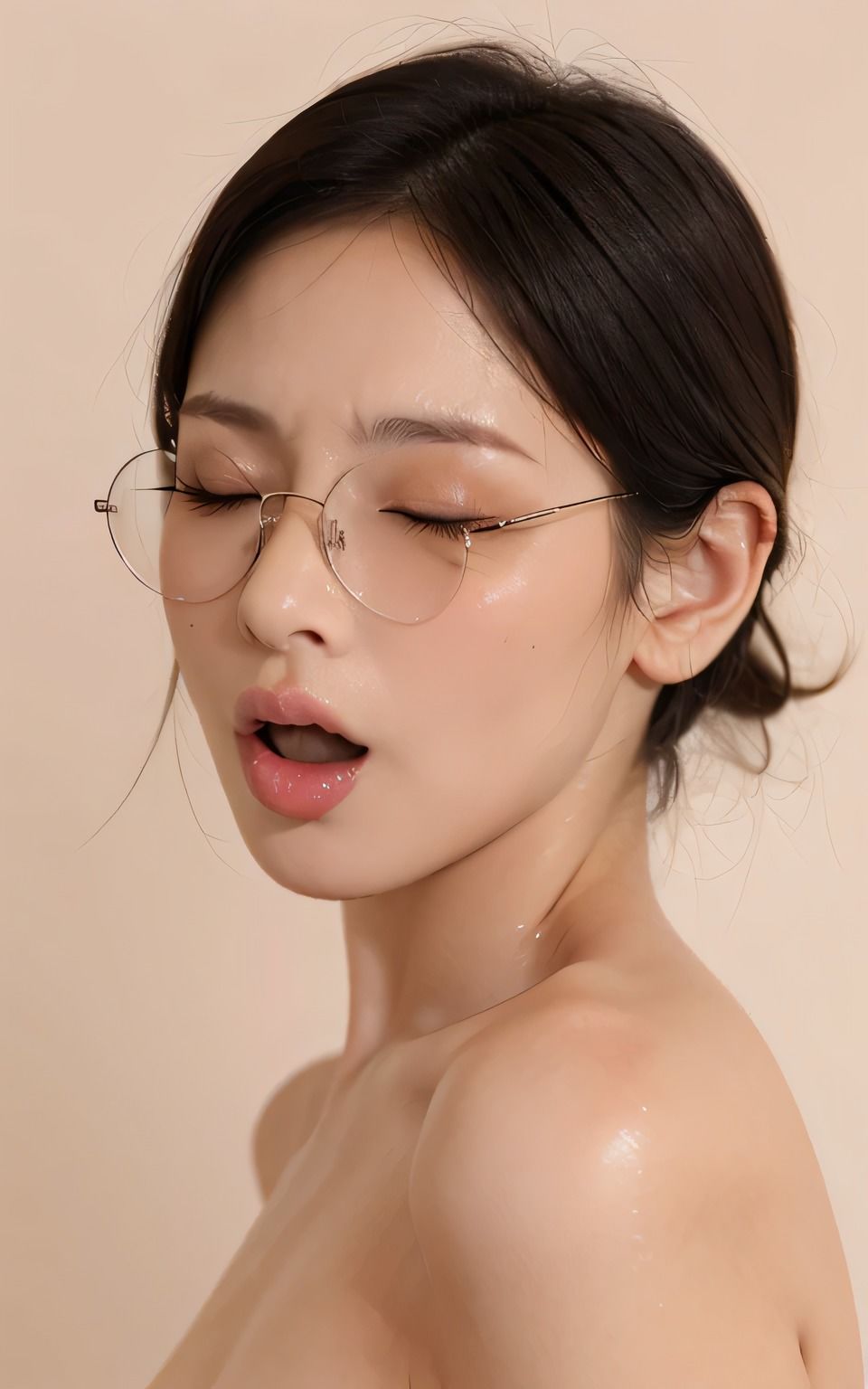 サンプル画像5:AIメガネ美女「イキ顔」コレクション(一発書房) [d_403456]