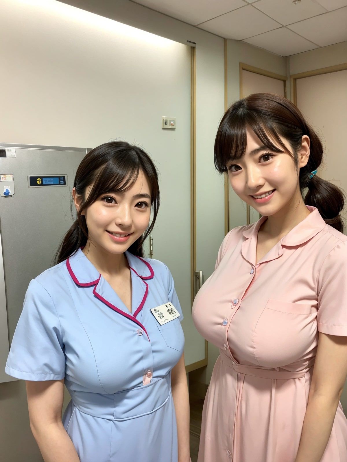 サンプル画像5:エロすぎる淫乱！巨乳看護師達！ばかりのハーレム病棟に入院した(AI@美女倶楽部) [d_403591]