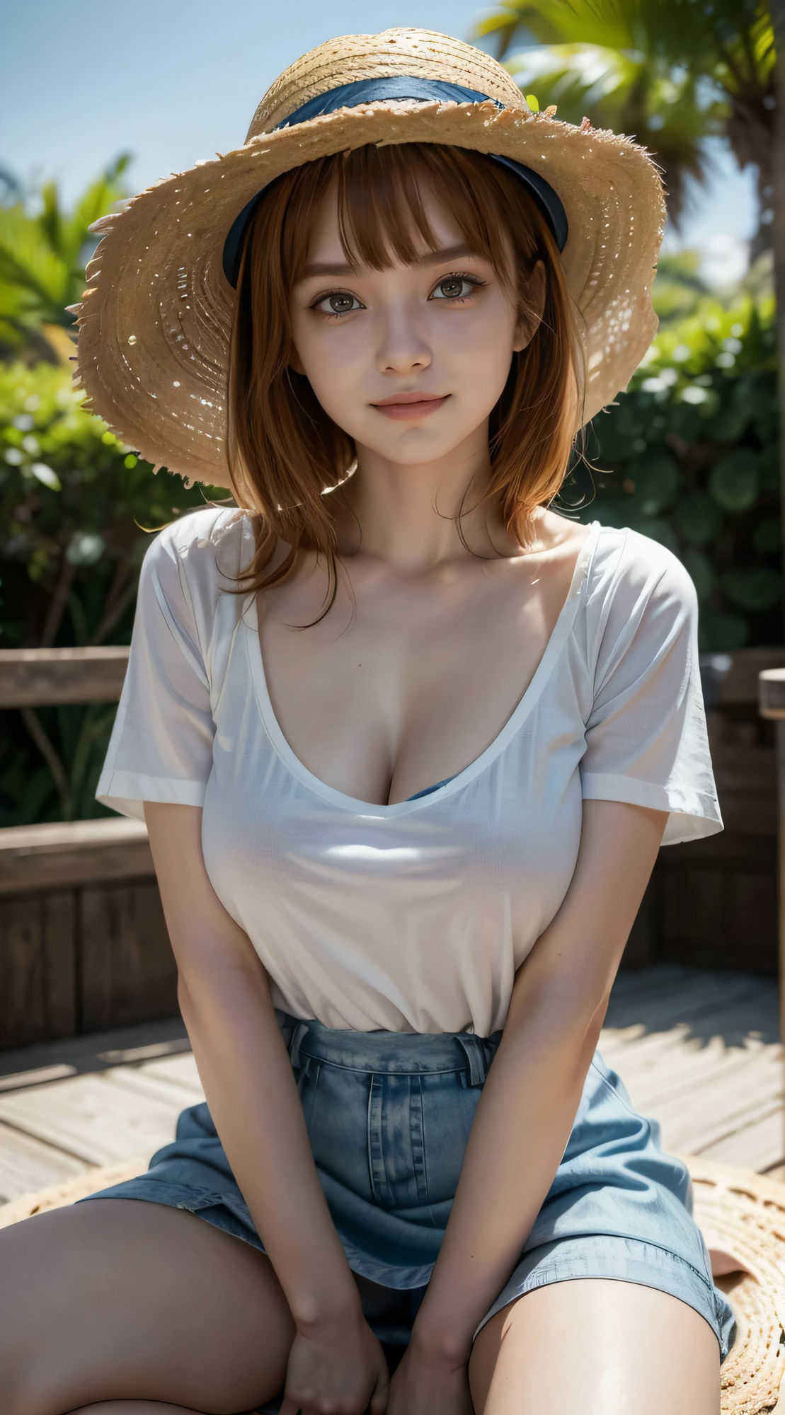 サンプル画像2:陰キャだけどデカチンな僕の島で美女ハメ日記(ひいろAI美女) [d_403595]