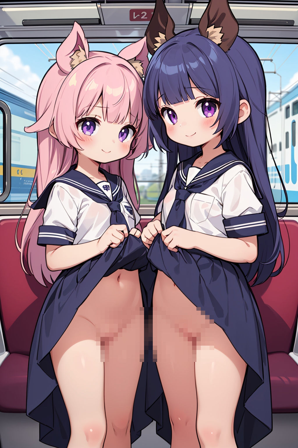 サンプル画像5:ケモミミ女子専用車両でやりたい放題！(謎の海産物) [d_403597]