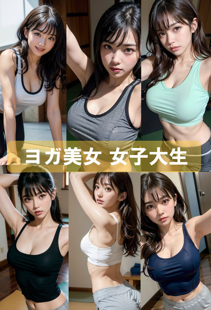 サンプル画像2:ヨガにはまる女子大生(AIpril Fool リアル系) [d_403752]