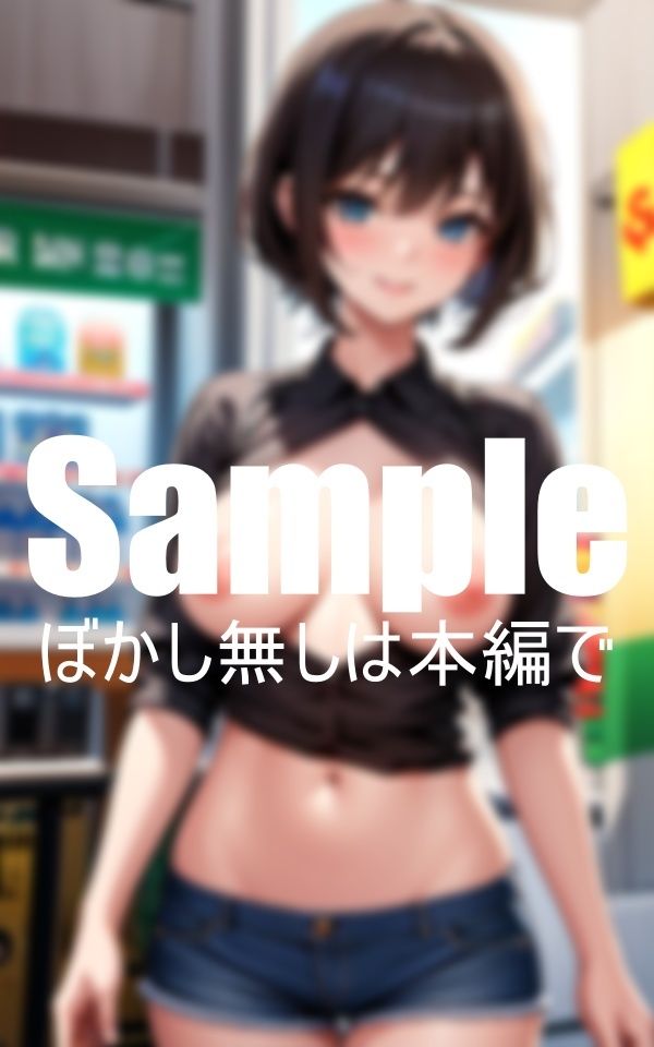 サンプル画像1:僕のバイト先に露出狂の美女が頻繁に来店する件(美女製造機) [d_403999]