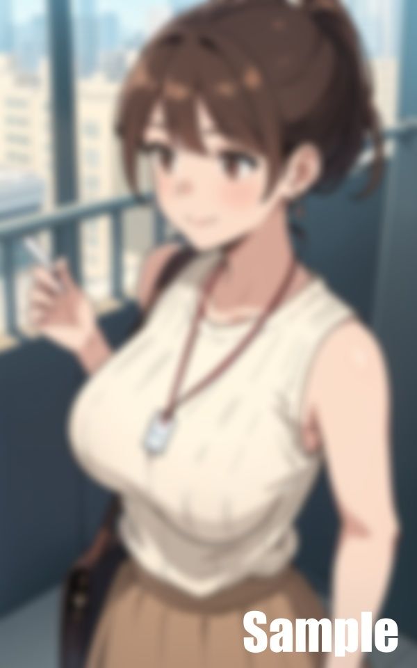 サンプル画像2:新人教育係の巨乳先輩(にょろにょろ) [d_404031]