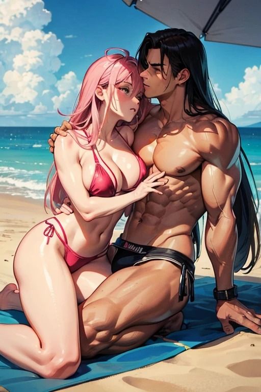 サンプル画像3:リゾートビーチでマッチョにナンパされ喰われる爆乳美女達(fundreamer) [d_404132]