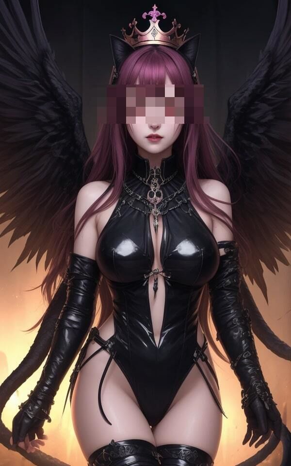 サンプル画像2:「もう許してください…！」と言っても終わらないサキュバスは魔性のレズビアン！！堕天使たちを次々と食い荒らすのは、地獄でも抑えきれない性欲で・・・(ナナ76) [d_404378]