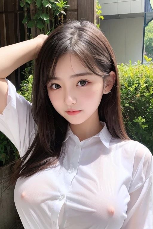 サンプル画像4:Yシャツ美乳美女(AIPhotoCreater) [d_404402]