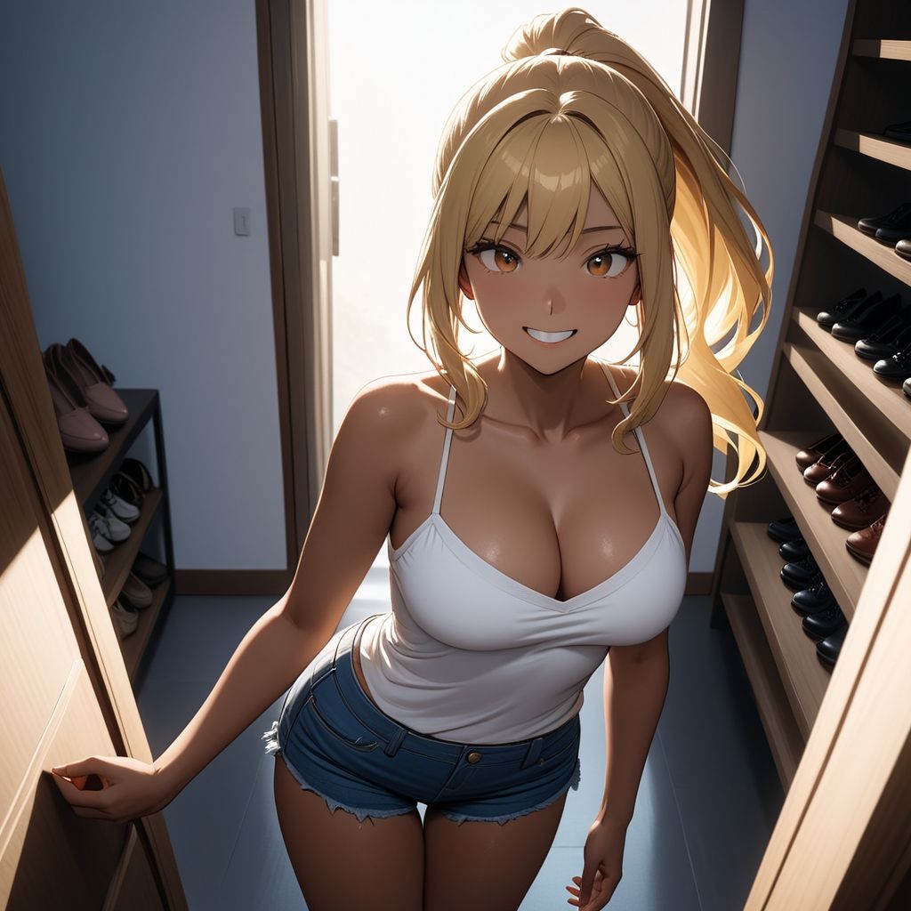 サンプル画像1:何でもシてくれる！家事代行の裸エプロン黒ギャル(ふりかけテキーラ) [d_404455]