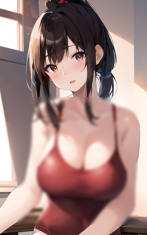 サンプル画像4:隠しきれないスク水巨乳(スタジオフェチ) [d_404635]