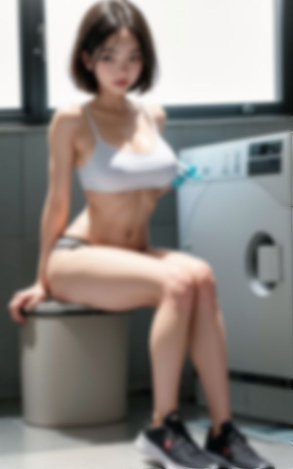 サンプル画像1:コインランドリーで男を挑発するエチエチ発情中のお姉さん(えい愛製作委員会) [d_404761]