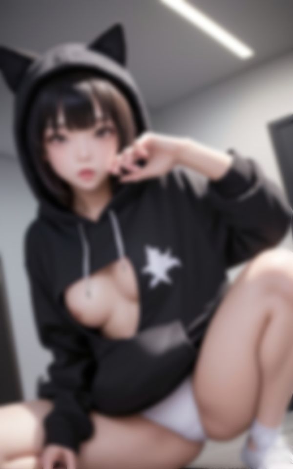 サンプル画像3:泊めてもらったお礼をする猫耳フード淫乱女子152枚(妄想AI美女) [d_404768]