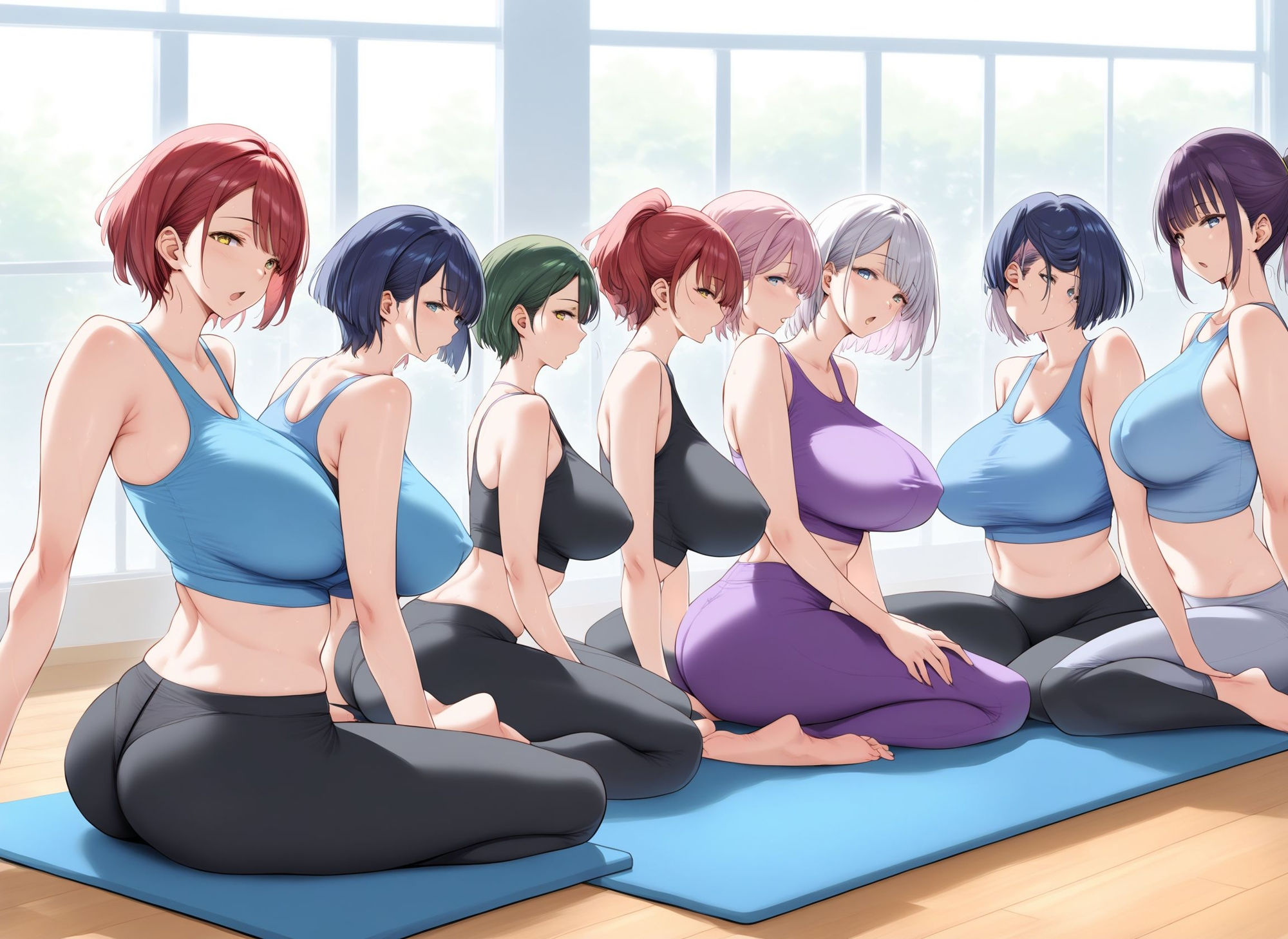 サンプル画像1:過激なヨガ教室(金髪と金髪) [d_404821]