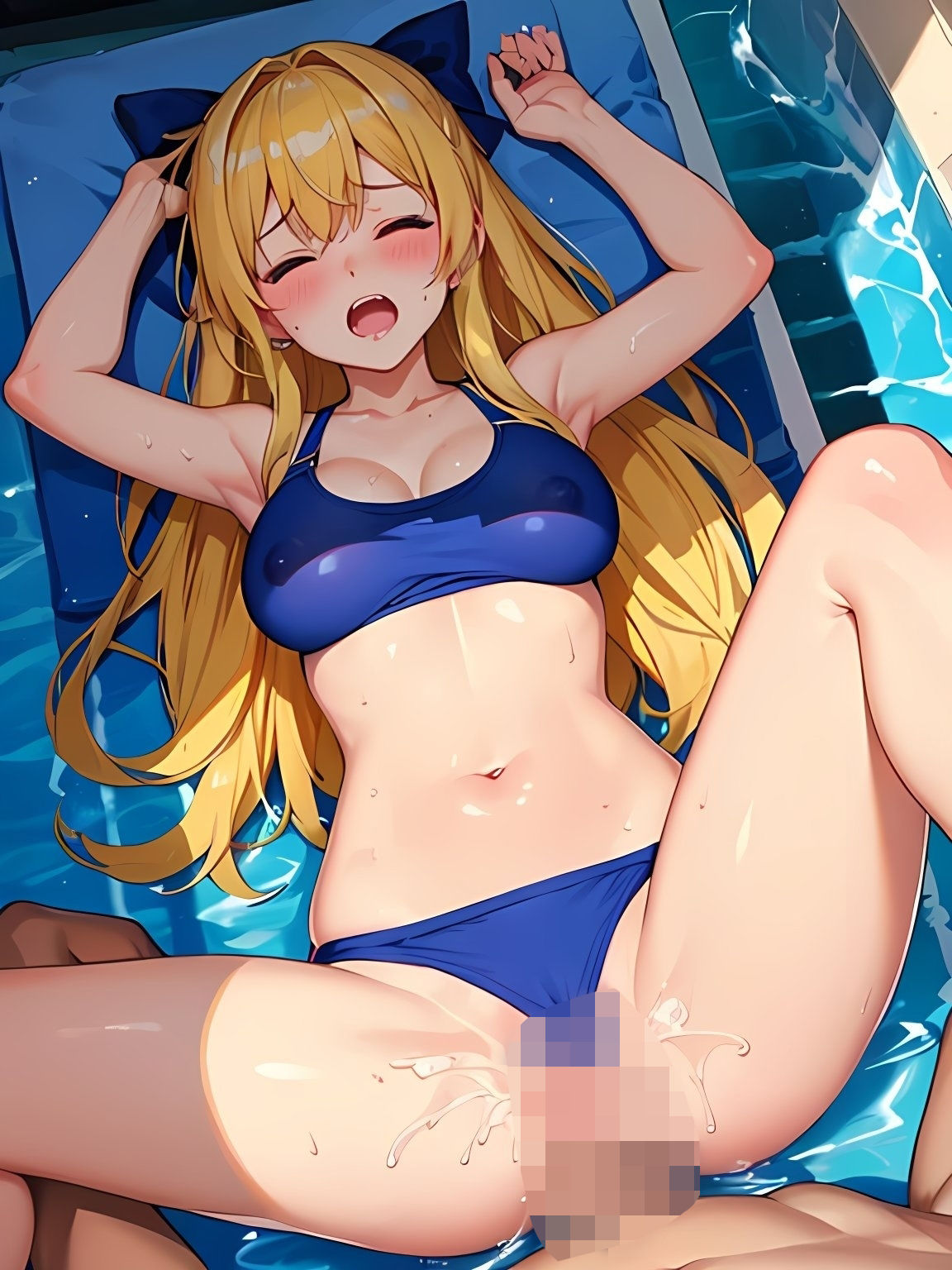 サンプル画像1:プールサイドで激しくびしょ濡れ(雨音) [d_404892]