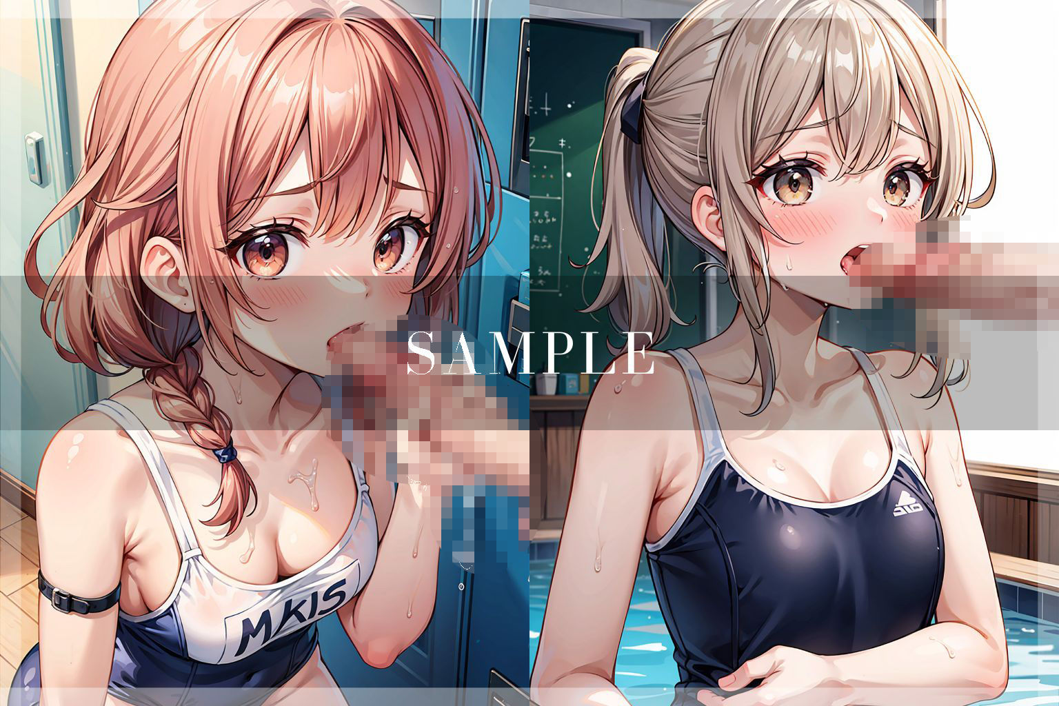 ママにはナイショ。スク水で先生のおち〇ちんをぺろぺろしています。