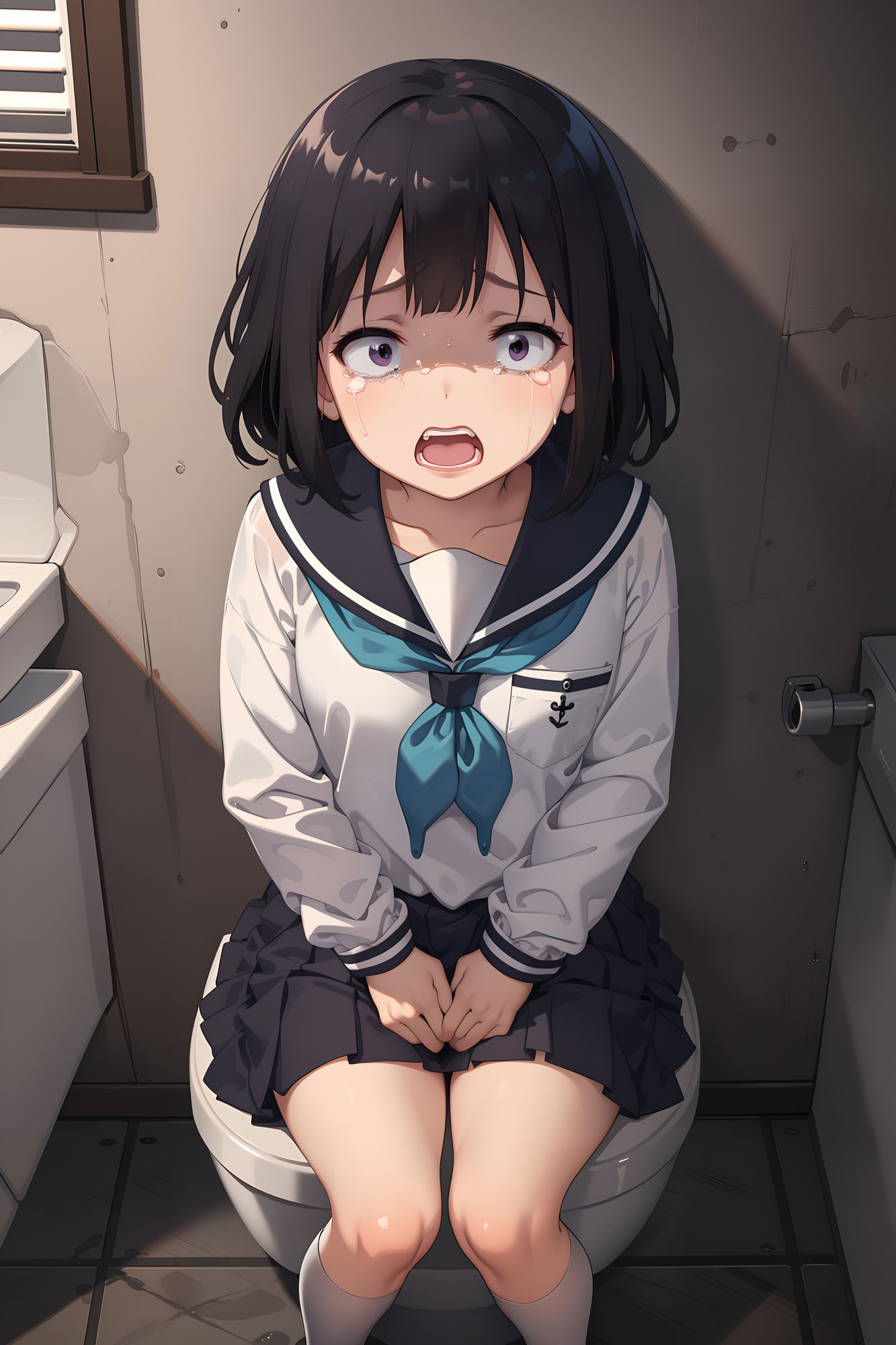 サンプル画像3:公衆トイレでのぞき見して発覚、ロリー少女を直接レ●プ(支配者) [d_405018]