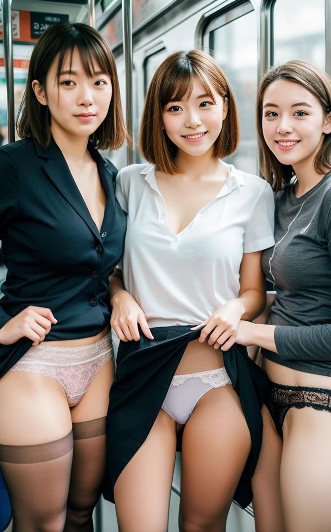 サンプル画像3:みんなで電車パンツ【115枚！】(美女写真集) [d_405102]