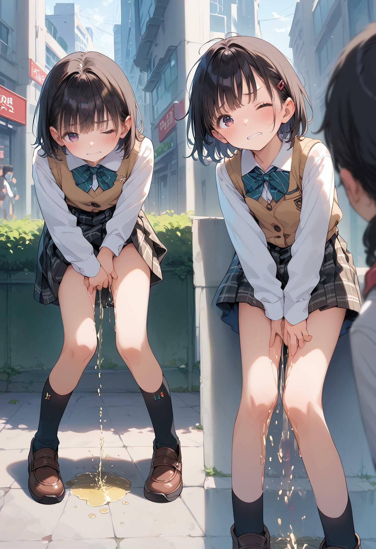 サンプル画像6:かわいい女子校生の通学途中でおもらし(AI_Peeパンティ) [d_405215]