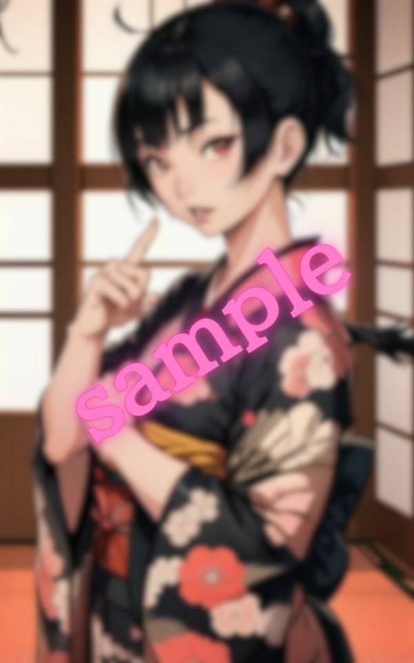 サンプル画像1:ショートボブの彼女に着物姿でHしたいと言ったら快諾してくれた(エロクラブIA) [d_405335]