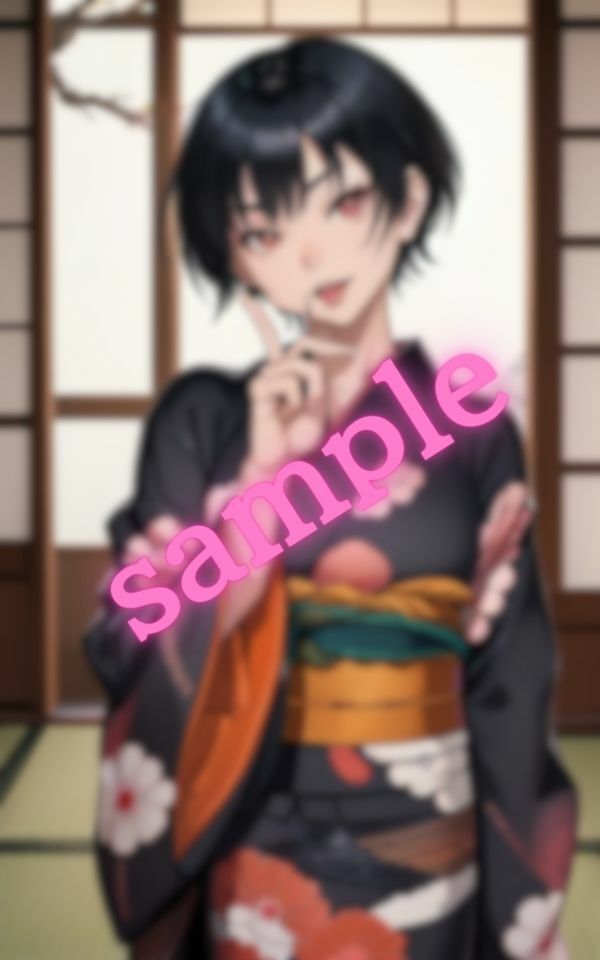 サンプル画像4:ショートボブの彼女に着物姿でHしたいと言ったら快諾してくれた(エロクラブIA) [d_405335]
