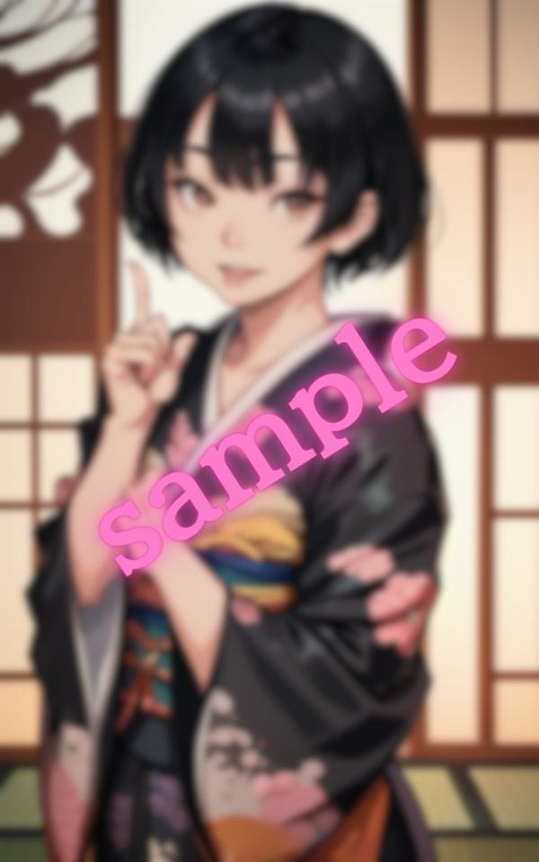 ショートボブの彼女に着物姿でHしたいと言ったら快諾してくれたのサンプル画像 6