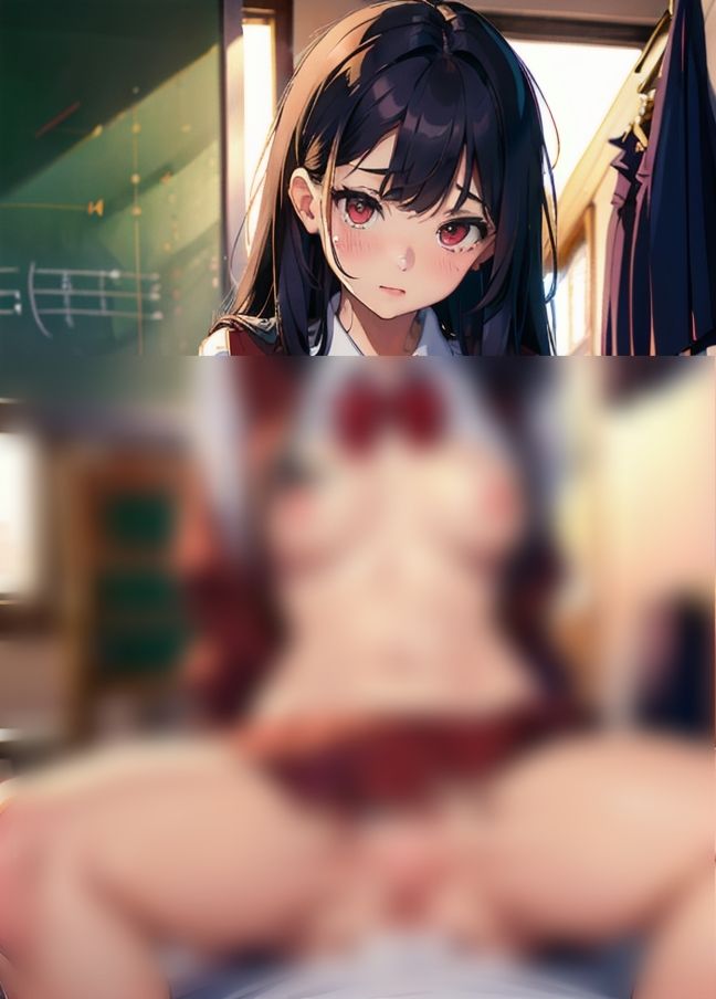 サンプル画像2:淫乱学生…誰もいいない空き教室でエッチ「バレたら、停学、退学だよ？」(ヤンデレAIちゃん) [d_405403]