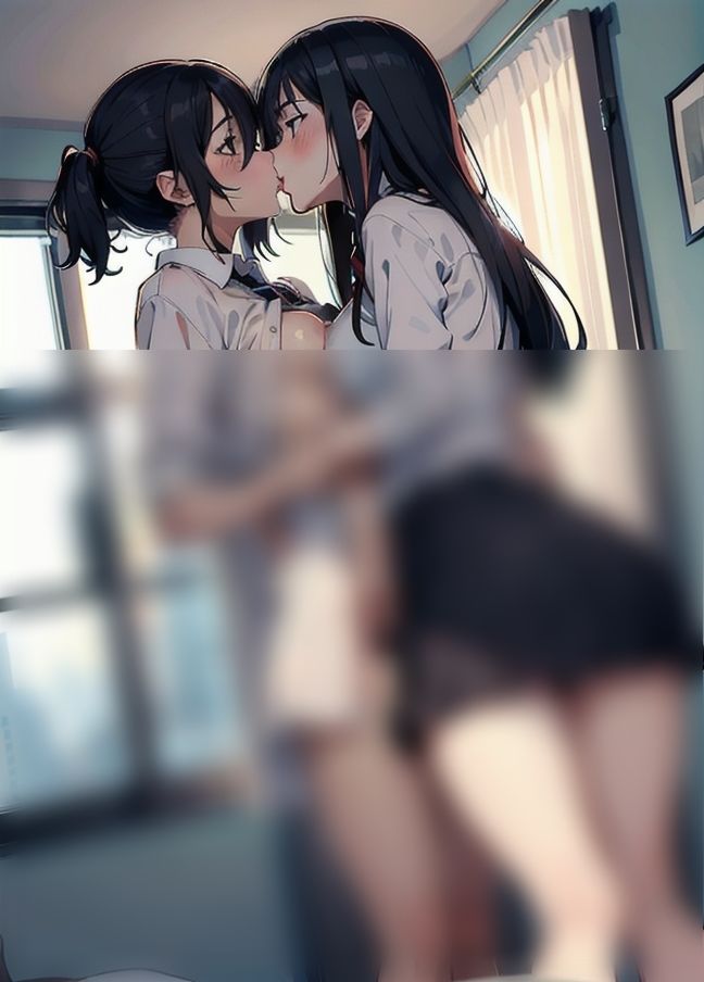 サンプル画像1:先輩の部屋で初レズセ！「やばい先輩の顔エロすぎだよ…」(美味しいもの) [d_405470]