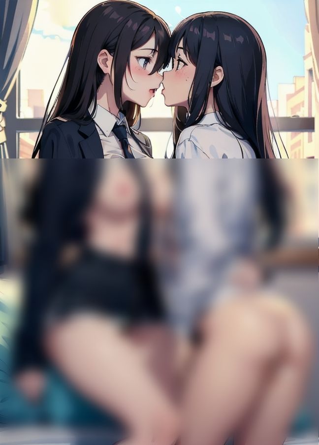 サンプル画像5:先輩の部屋で初レズセ！「やばい先輩の顔エロすぎだよ…」(美味しいもの) [d_405470]