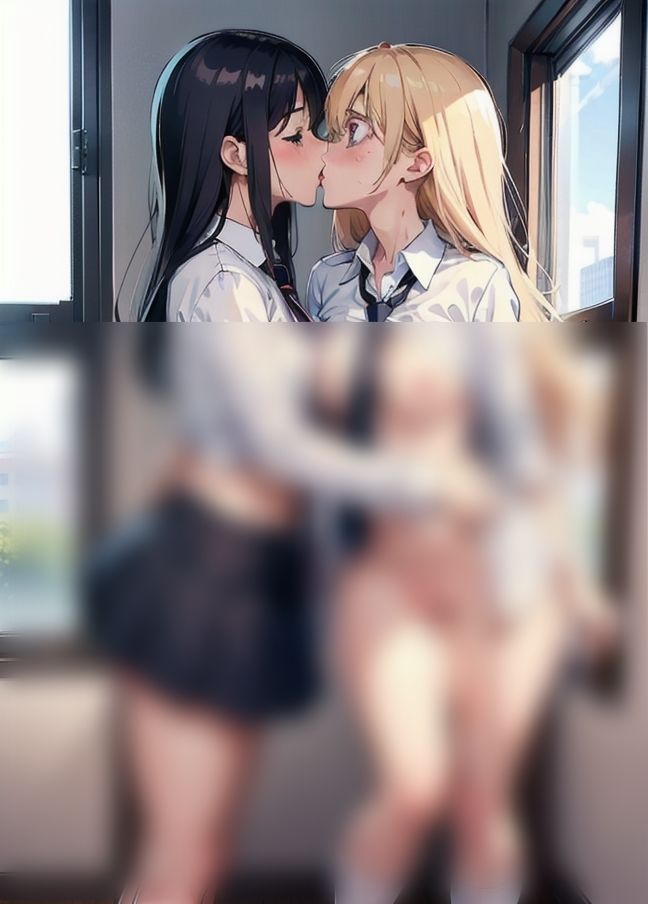 サンプル画像1:AIレズエッチ「制服を着た女の子たちの百合えっち」(ハッピーセット) [d_405471]