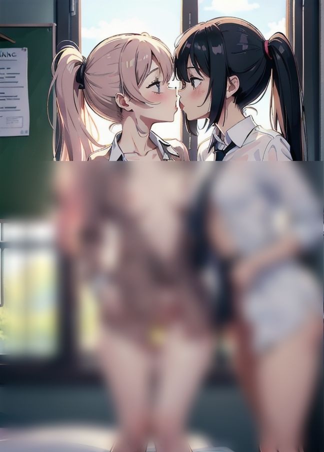 サンプル画像2:AIレズエッチ「制服を着た女の子たちの百合えっち」(ハッピーセット) [d_405471]