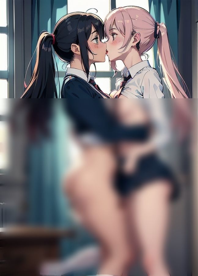 サンプル画像6:AIレズエッチ「制服を着た女の子たちの百合えっち」(ハッピーセット) [d_405471]