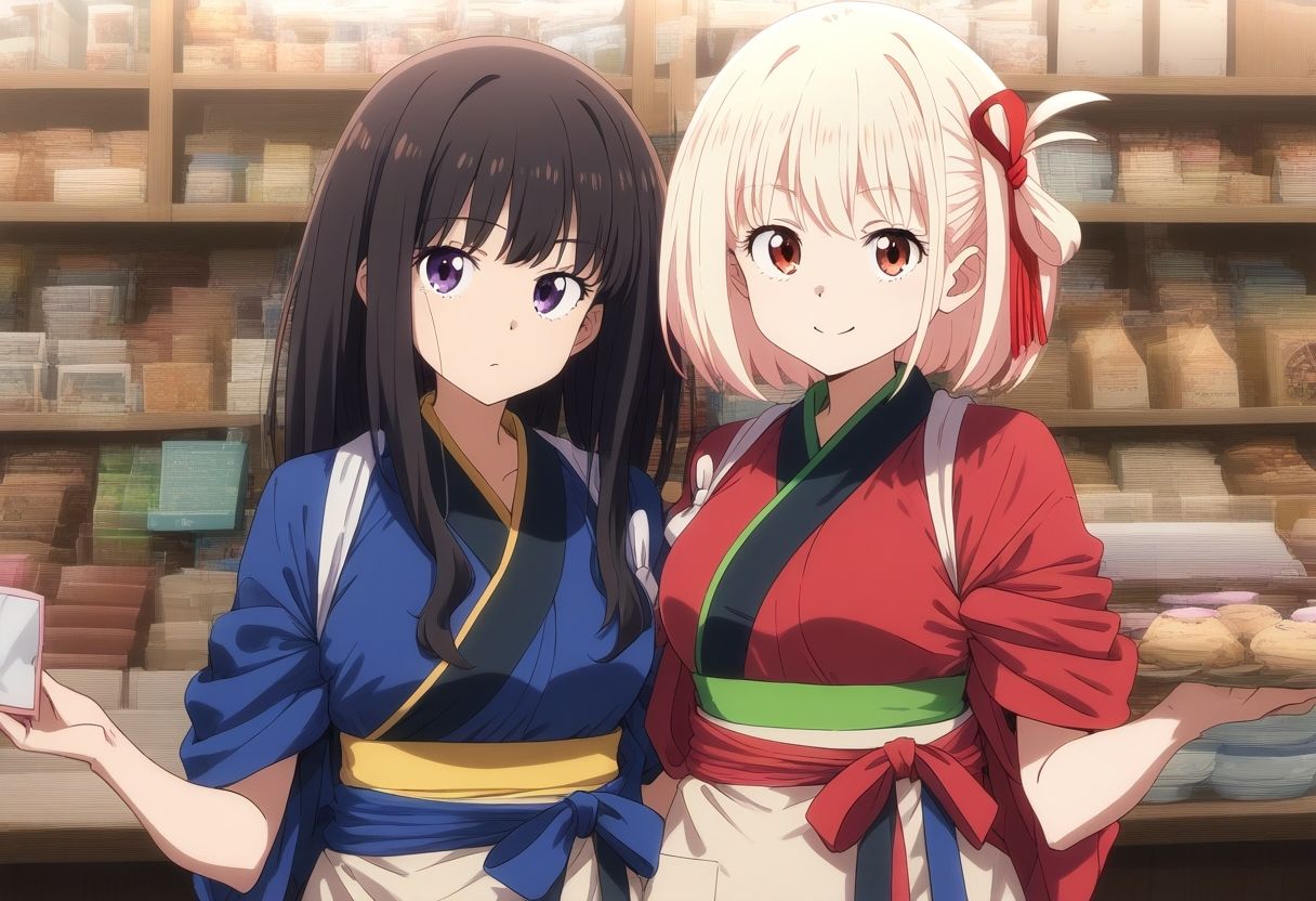 サンプル画像1:錦○千束＆井○上たきな 和装ウェイトレスエッチ(タカーノ) [d_405521]