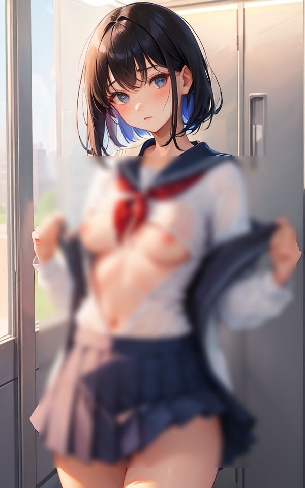 サンプル画像4:制服姿の美乳美女(ころんぼ) [d_405657]