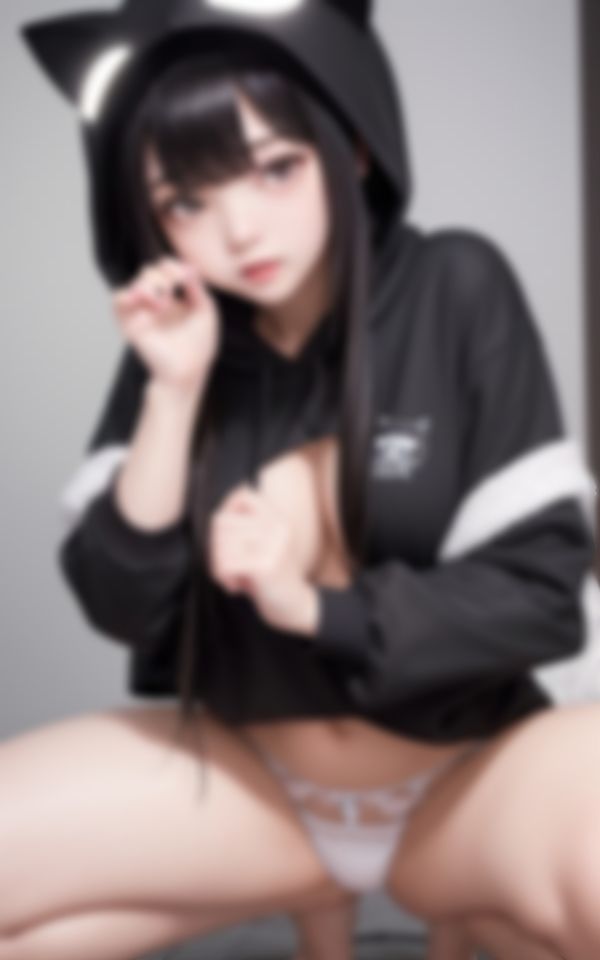 サンプル画像3:淫らな身体で男を挑発する猫耳淫乱メンヘラ女子写真集(美女AI製作LaBO) [d_405783]