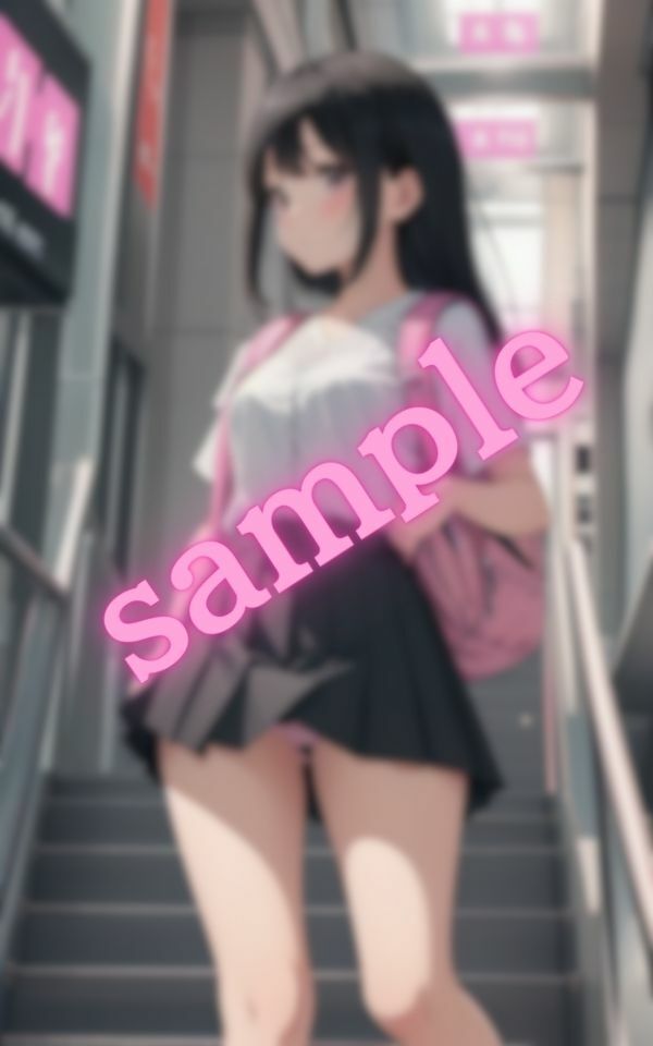 サンプル画像1:街を歩いているとパンツが見えていることに気づいていない美少女を発見した(AI部) [d_405832]