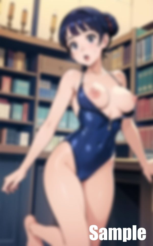 サンプル画像3:図書館にいたスク水熟女(ぬぷぬぷ) [d_405835]