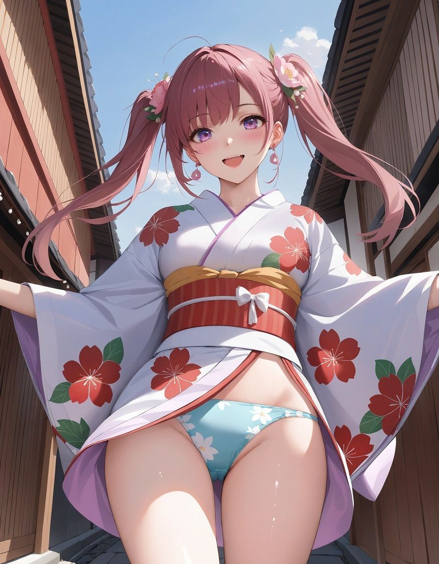 サンプル画像2:浴衣でローアングルパンチラ(D.P.H.) [d_406022]