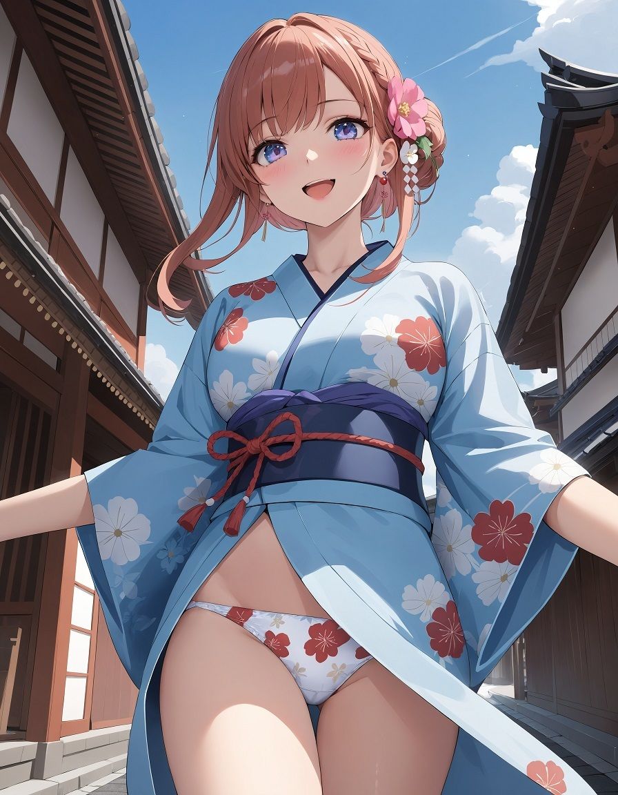 サンプル画像3:浴衣でローアングルパンチラ(D.P.H.) [d_406022]