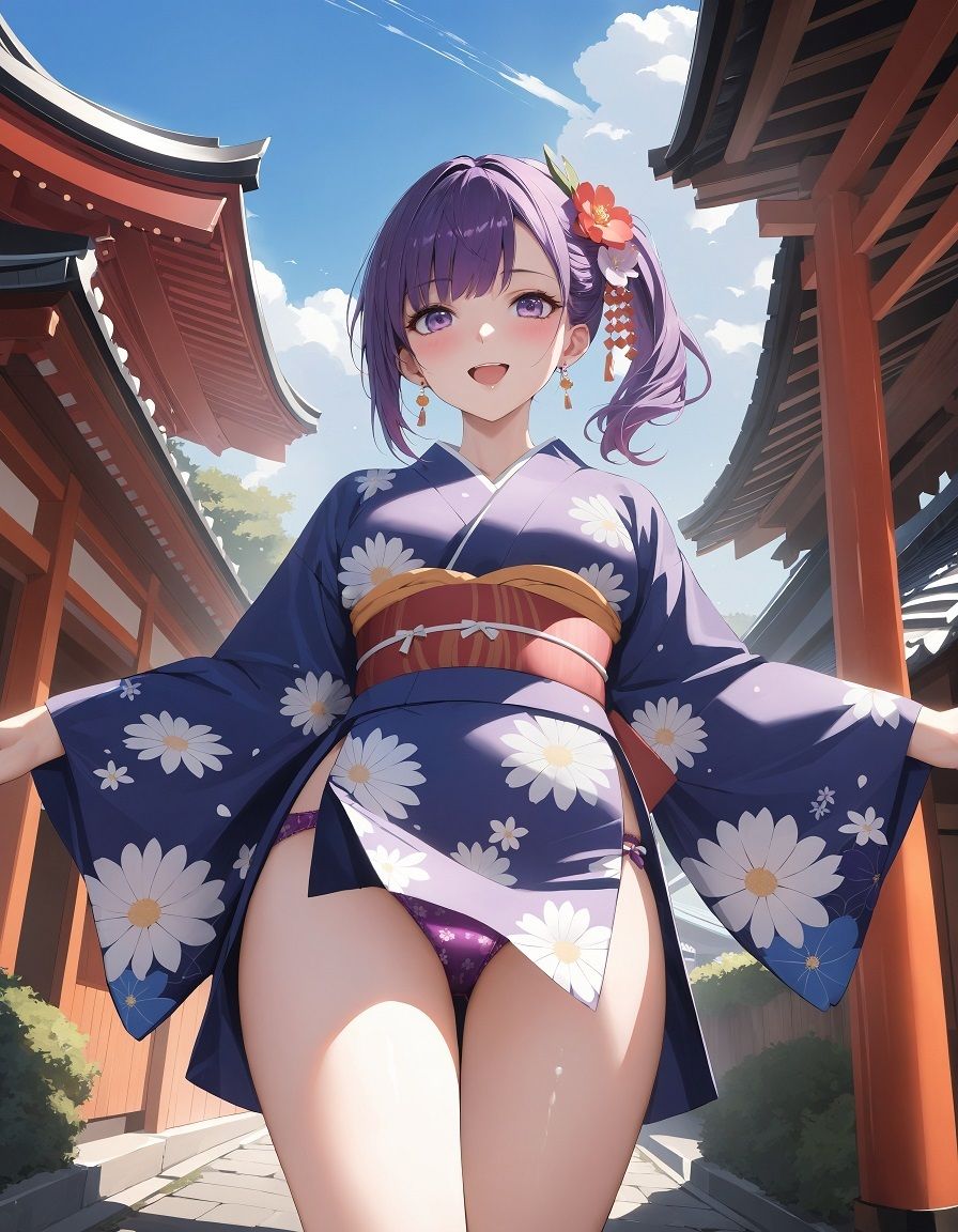 サンプル画像4:浴衣でローアングルパンチラ(D.P.H.) [d_406022]