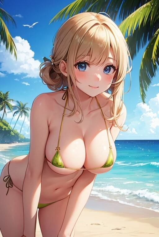 サンプル画像1:乳首が見えそうなマイクロビキニの人妻たち(AIバブみ) [d_406361]